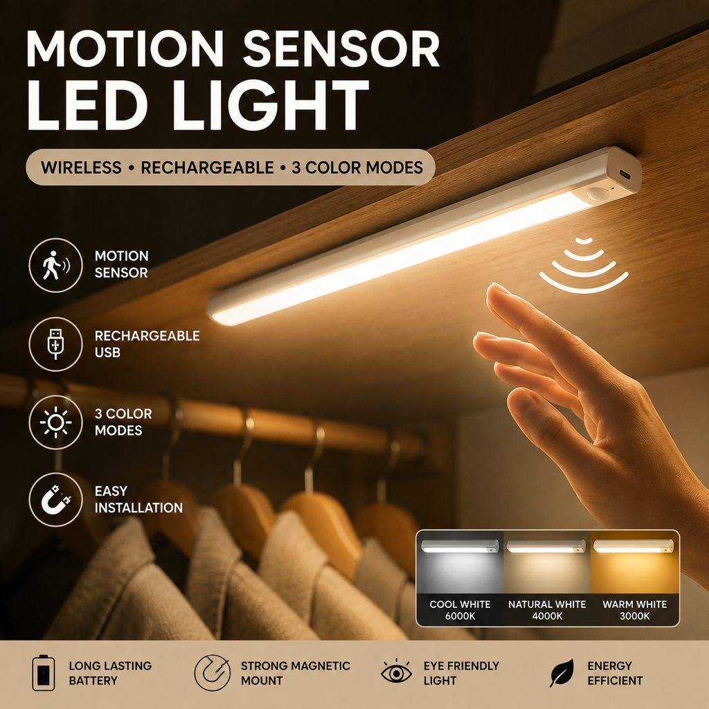Rechargeable Motion Sensor LED Light